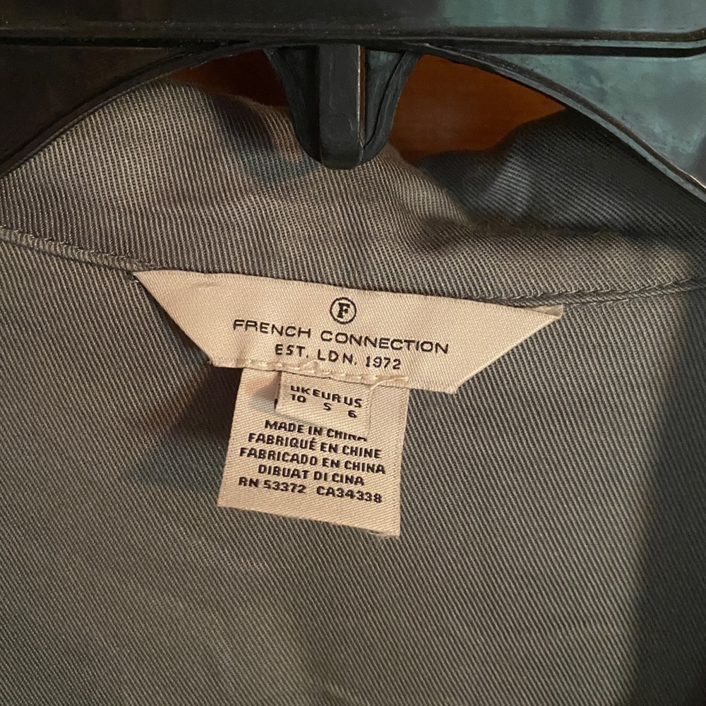 French Connection Green Gray Button Front Shirt D… - image 7